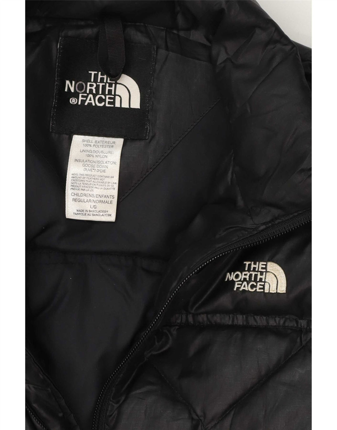 The North Face Girls podstavljena jakna 11-12 godina, veliki crni poliester