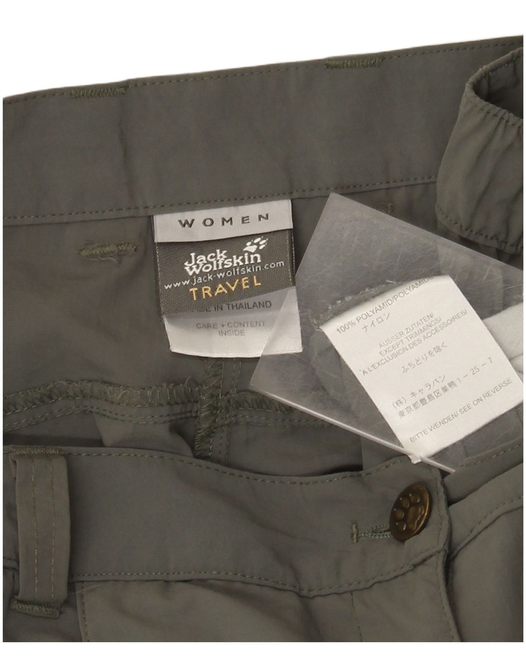 Jack Wolfskin ženske Cargo skraćene hlače W32 L23 kaki poliamid