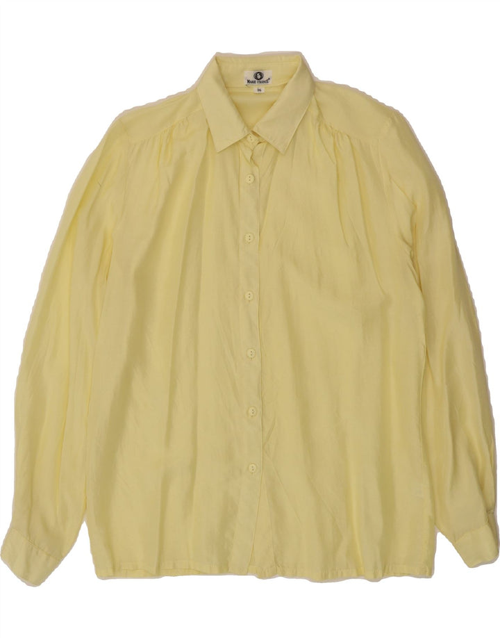 VINTAGE Womens Loose Fit Shirt EU 36 Small Yellow Vintage Vintage and Second-Hand Vintage from Messina Hembry 
