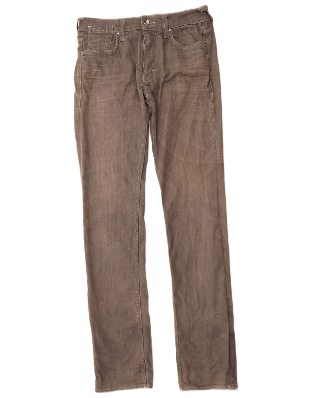 GAS Muške uske ravne traperice W31 L34 Sivi pamuk