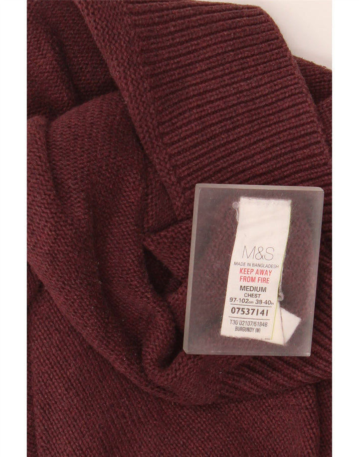 Marks & Spencer muški džemper sa šalom i ovratnikom Srednji bordo pamuk