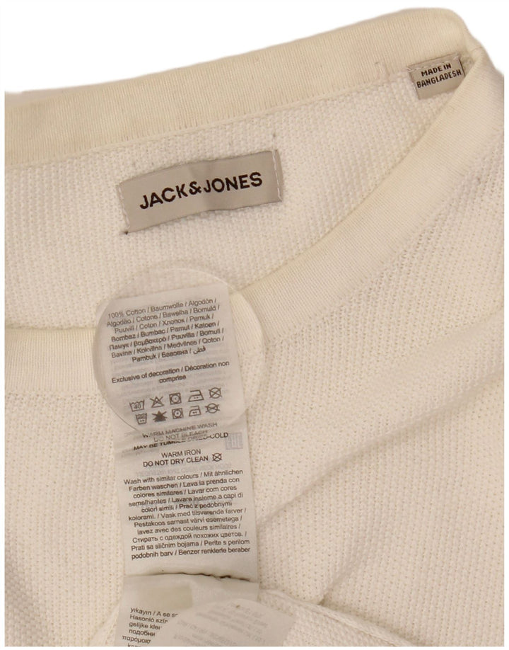 Jack & Jones muški džemper s okruglim izrezom Veliki bijeli pamuk