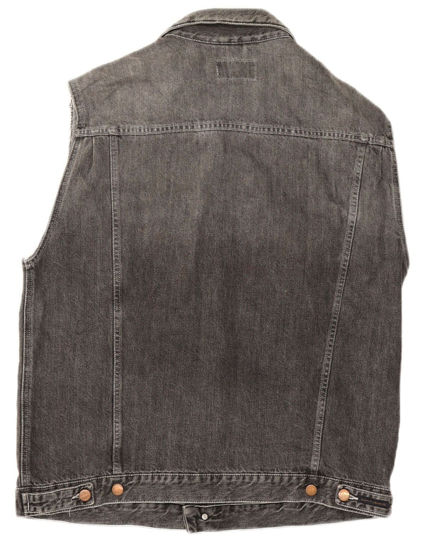 Gant Mens Denim Gilet UK 40 Large Grey Cotton