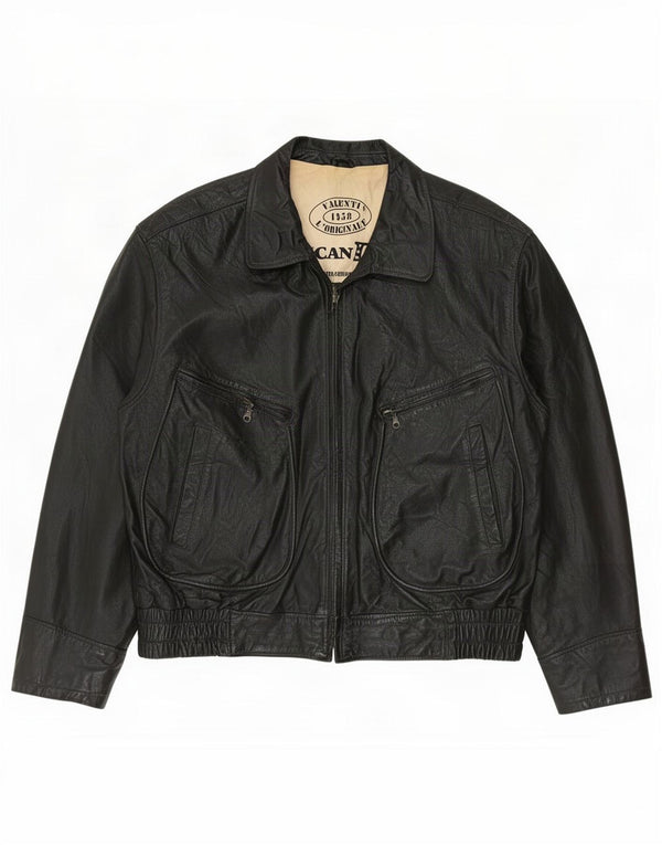 Vintage muška kožna jakna IT 56 3XL crna