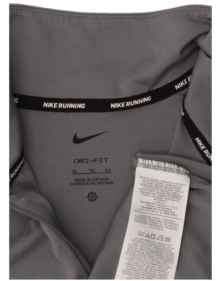 Nike Dri Fit majica s patentnim izrezom i gornji dio trenirke XL sivi poliester