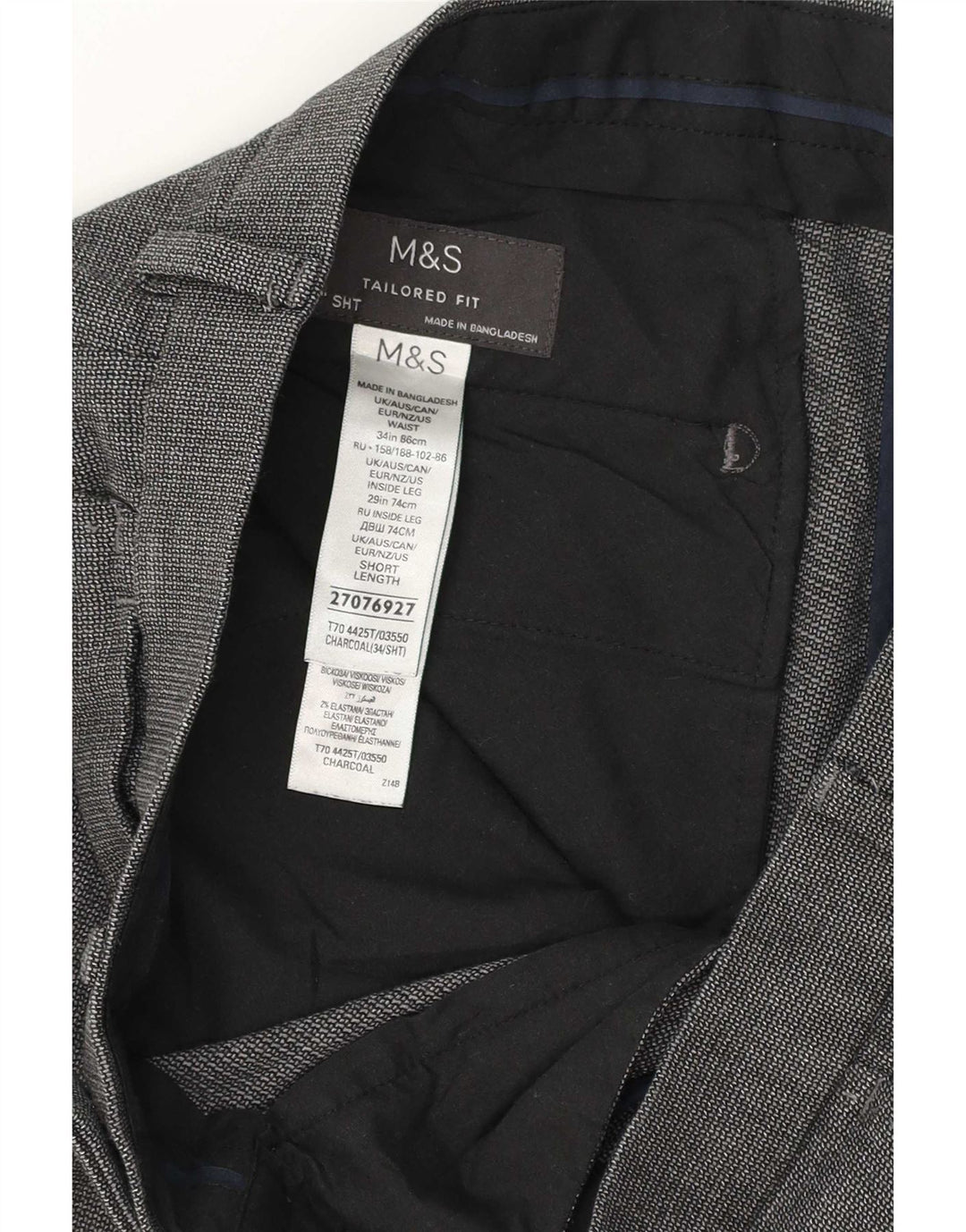Marks & Spencer muške hlače kroja W34 L28 sivi poliester