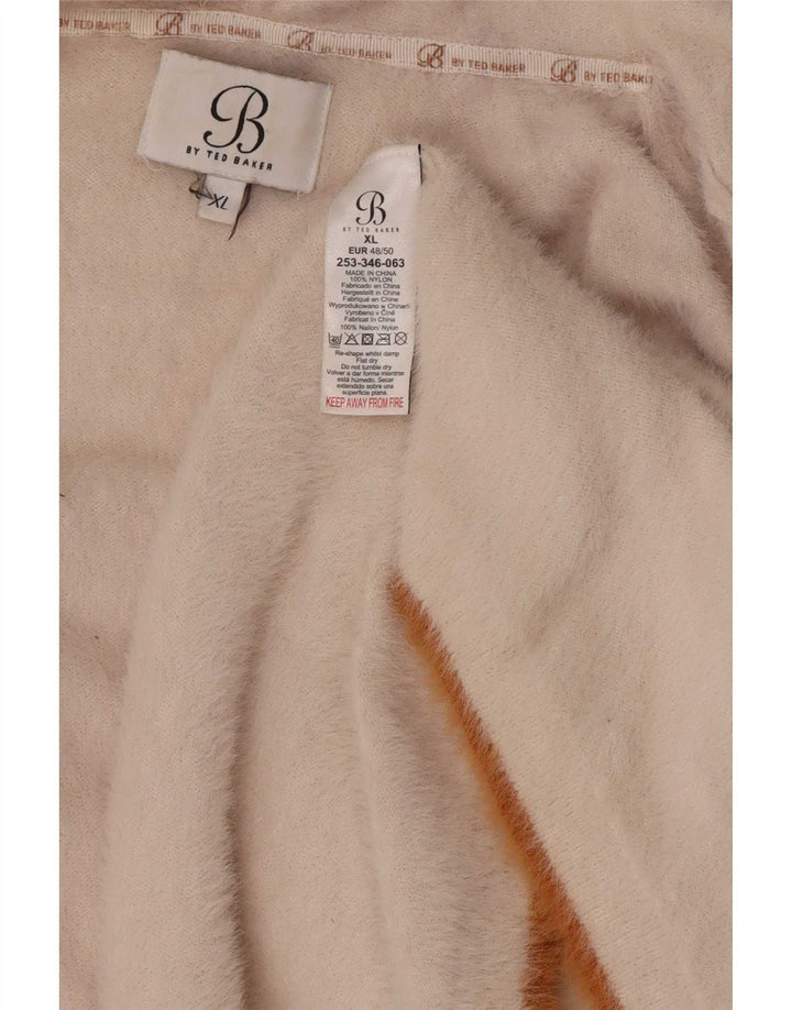 Ted Baker Ženski preveliki dugi otvoreni džemper UK 18 XL Bež
