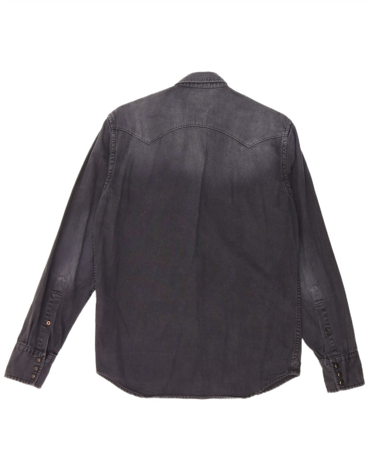 REPLAY muška košulja obojenog trapera Srednje tamnoplavi pamuk