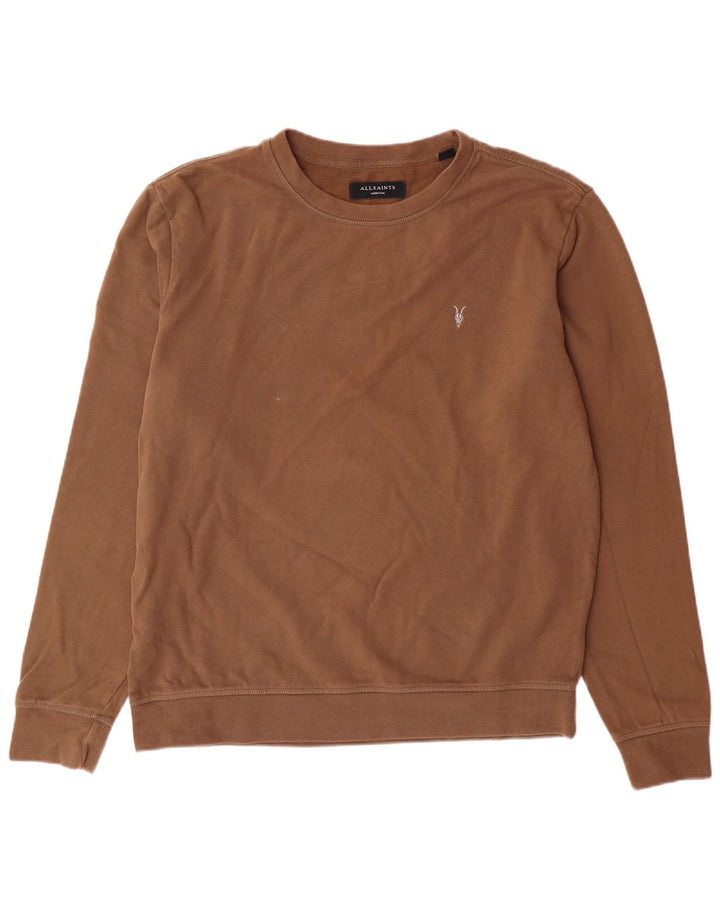 ALL SAINTS Mens Sweatshirt Jumper Medium Brown Cotton