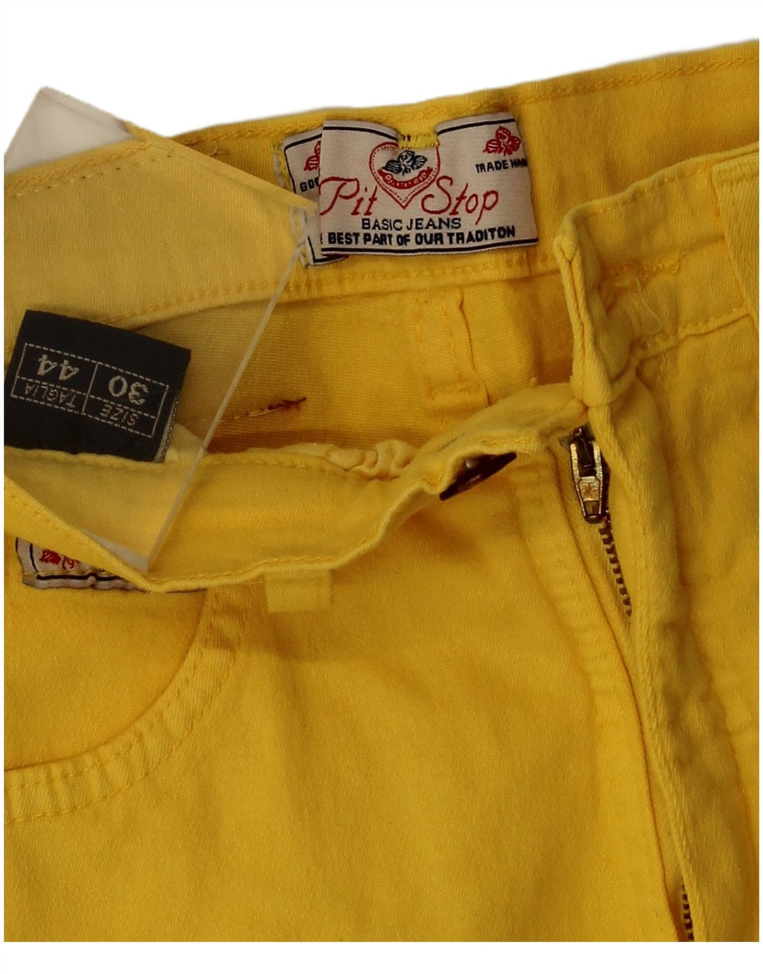 Pit Stop ženske ležerne hlače visokog struka IT 44 srednje W24 L28 žuta