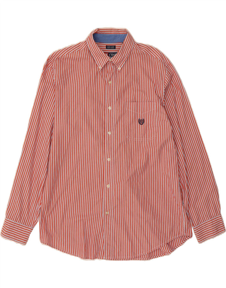 CHAPS Mens Shirt Large Red Striped Cotton Vintage Chaps and Second-Hand Chaps from Messina Hembry 