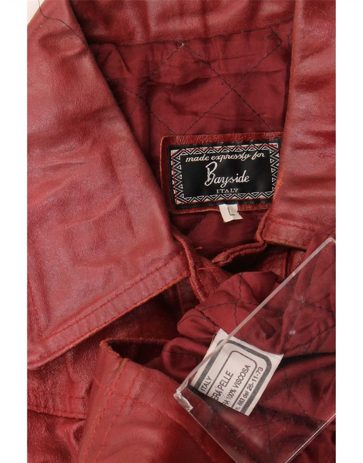 Bayside ženska kožna jakna UK 14 Large Burgundy