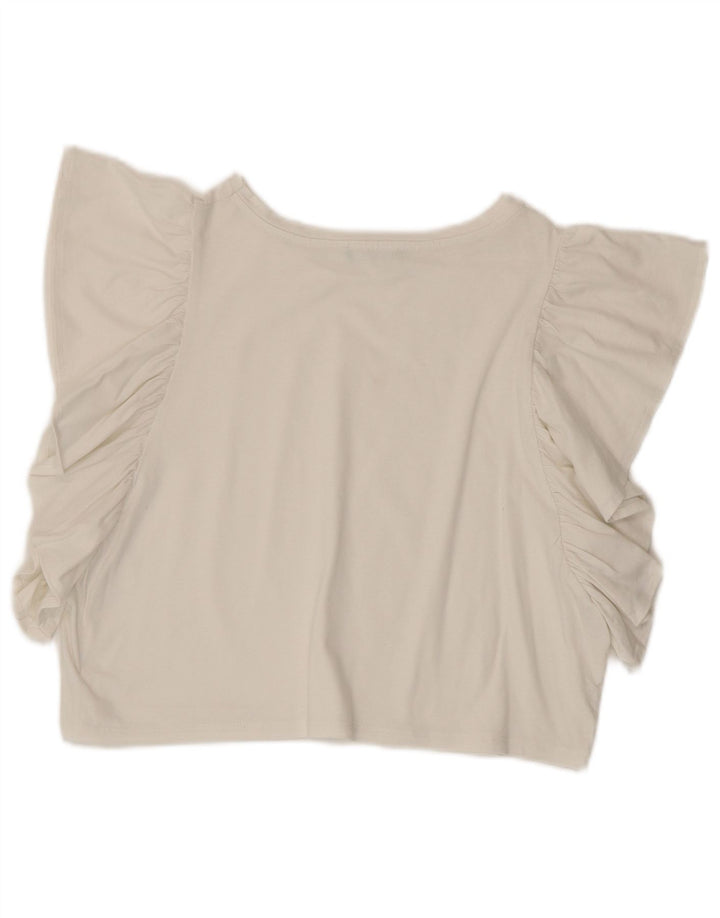 Benetton ženski kratki gornji dio prevelike bluze UK 10 Small White