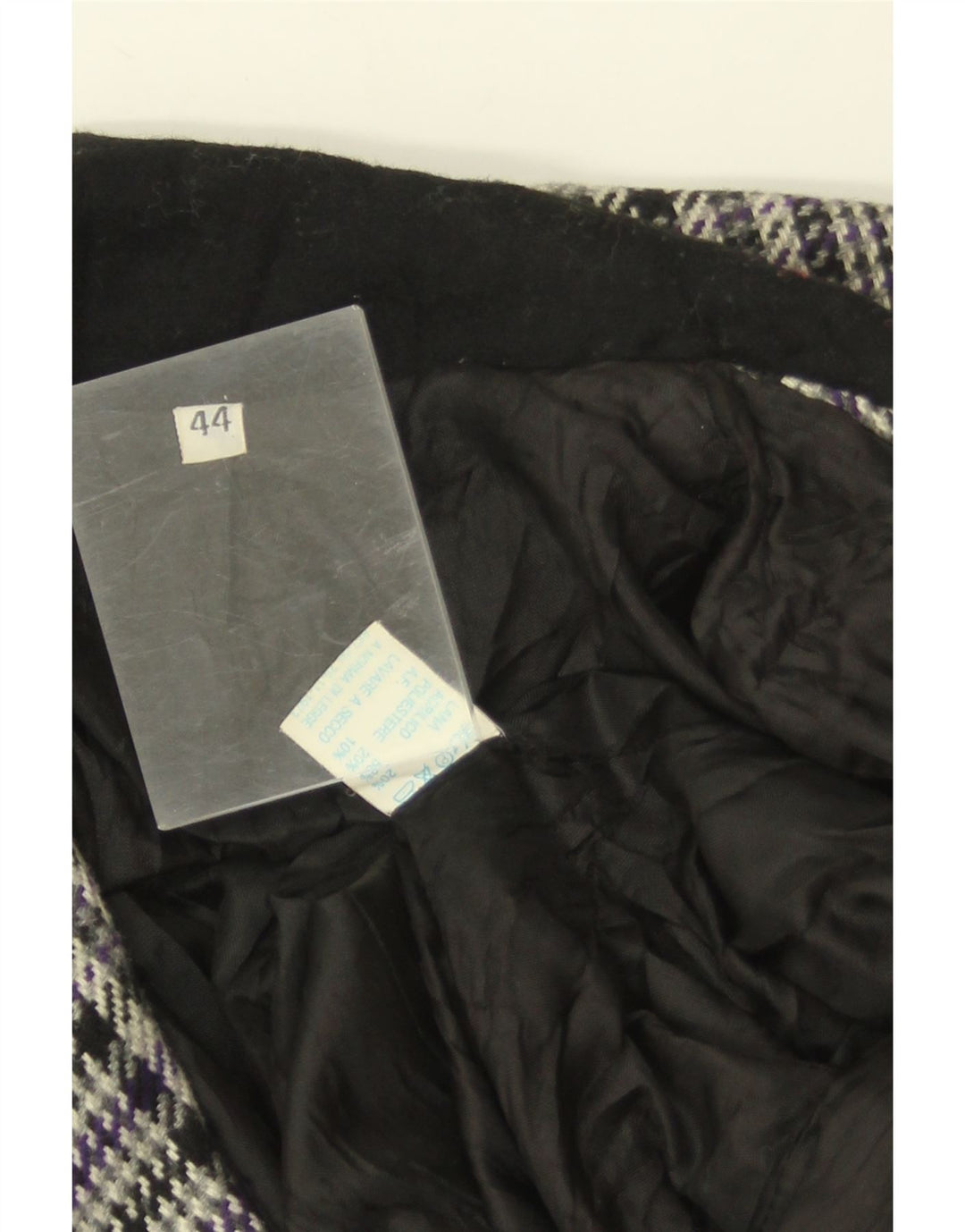 Vintage ženski sako s 3 gumba IT 44 Srednje siva vuna s ptičijim zubima