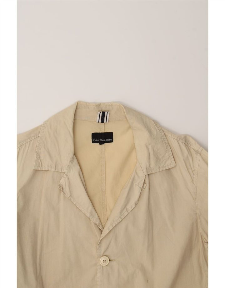 CALVIN KLEIN JEANS Womens Overcoat UK 18 XL Beige Vintage Calvin Klein Jeans and Second-Hand Calvin Klein Jeans from Messina Hembry 