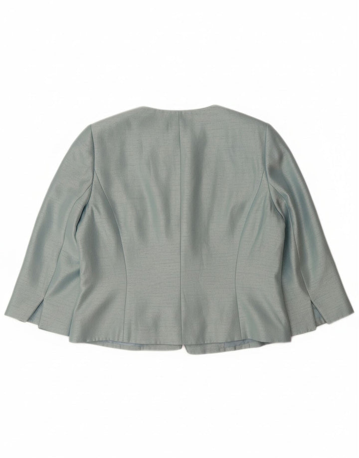 JACQUES VERT Ženska jakna sako s 3/4 rukavima i jednim gumbom UK 14 Velika plava