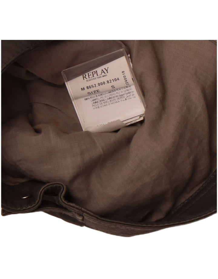 REPLAY Ženska kožna jakna UK 10 Mala siva koža
