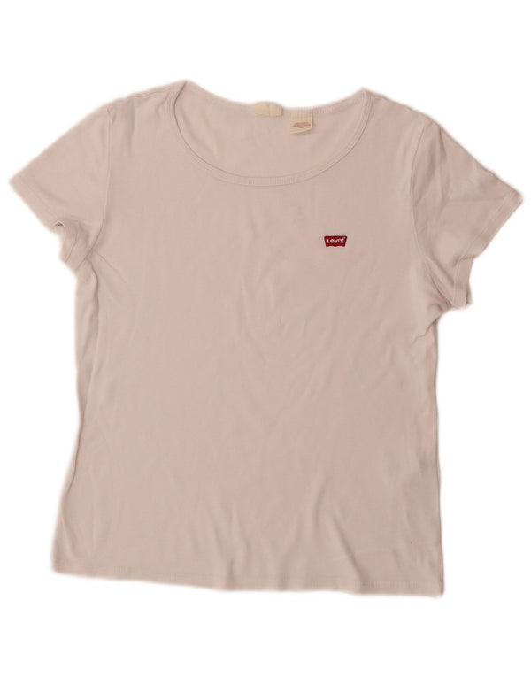 Levi's ženska majica kratkih rukava UK 14 Veliki bijeli pamuk