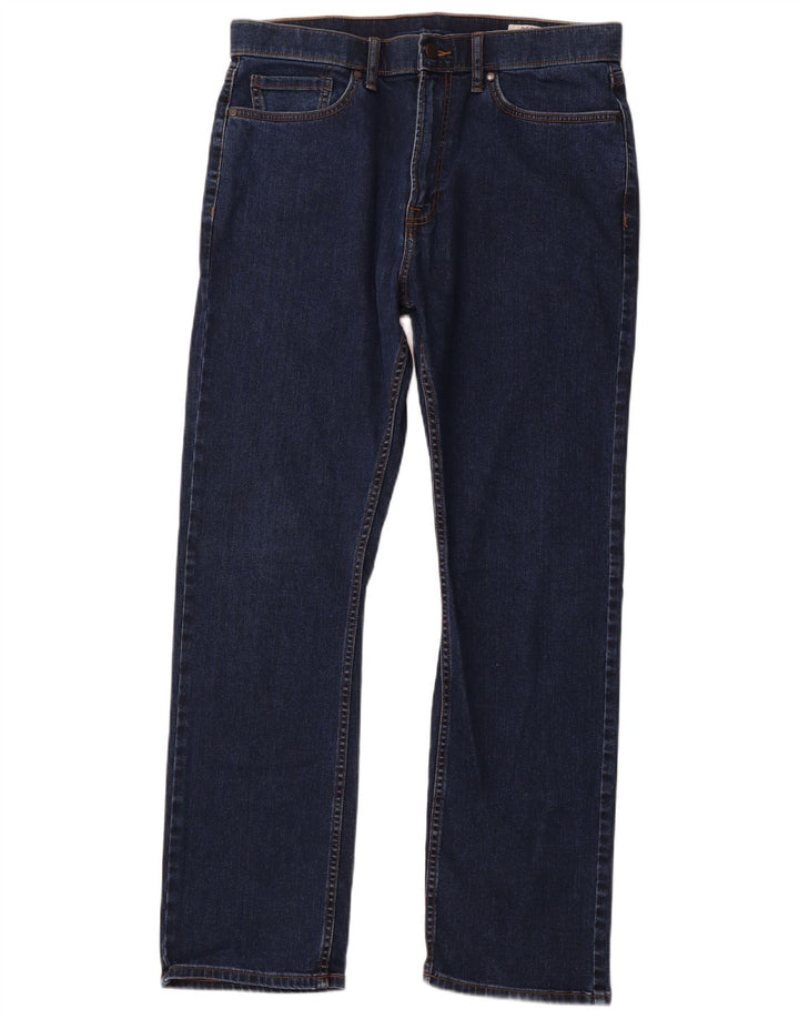 MARKS & SPENCER Muške obične ravne traperice W34 L31 tamnoplavi pamuk