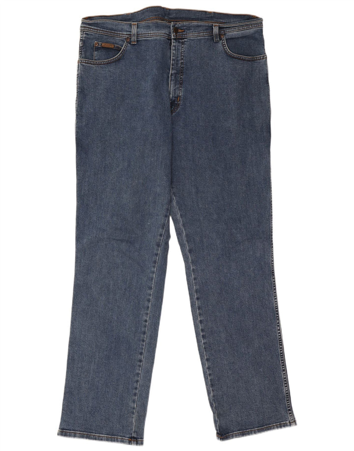 Wrangler muške rastezljive ravne traperice Texas W42 L34 plavi pamuk