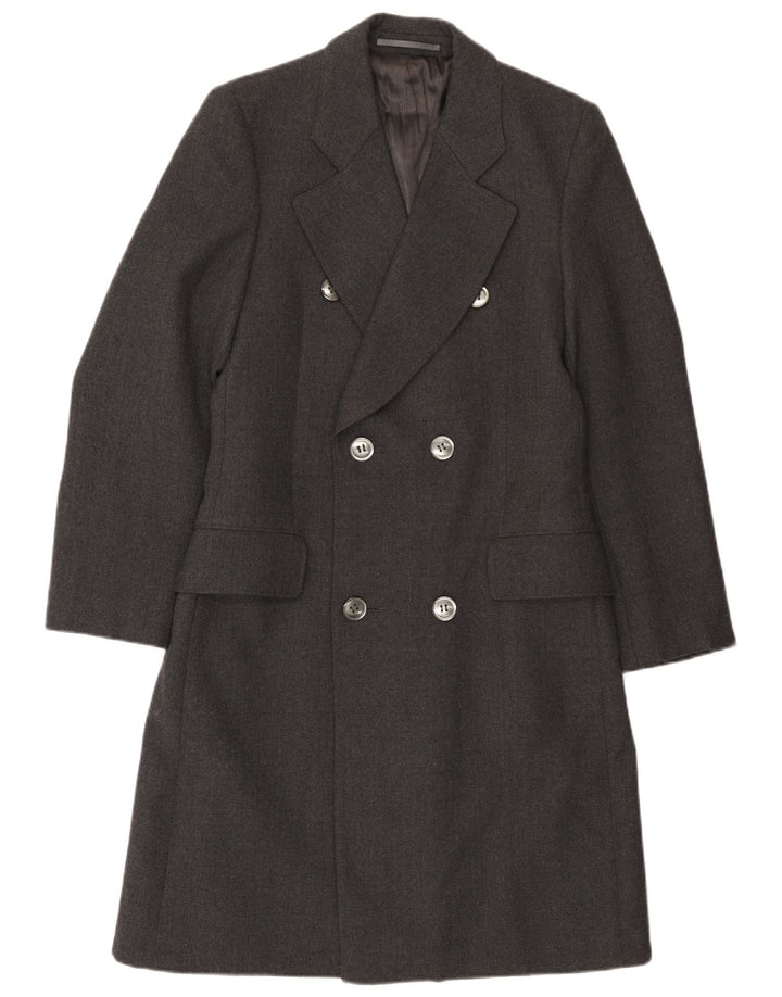 Vintage ženski kaput UK 10 Mala siva vuna