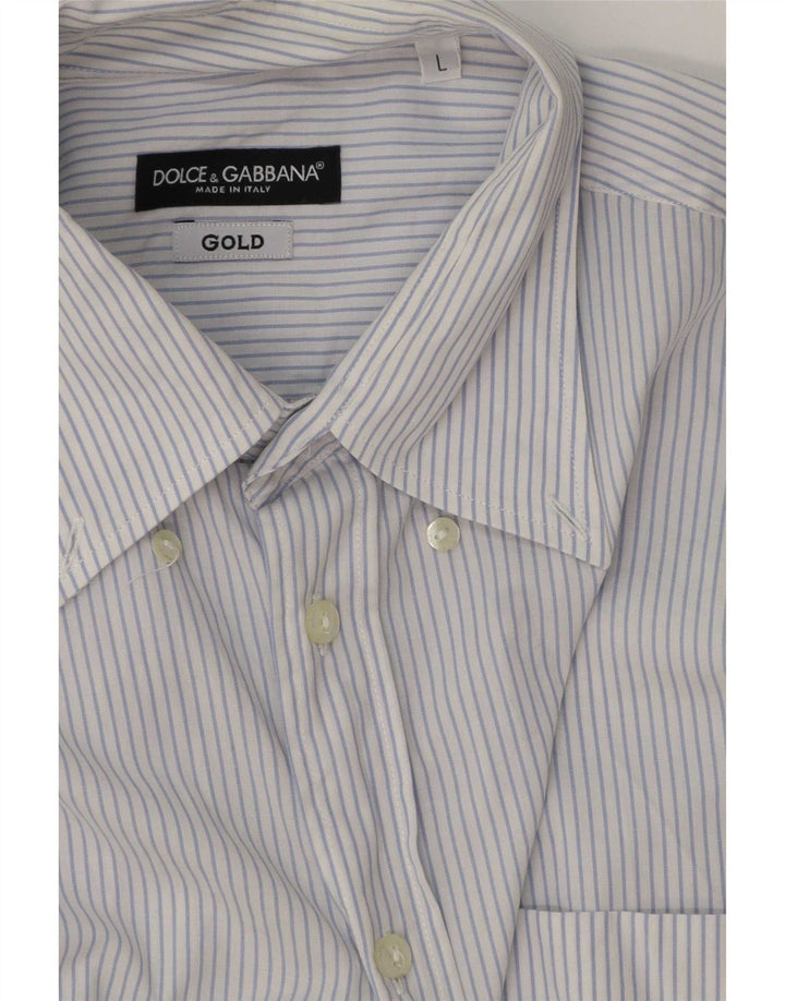 Dolce & Gabbana muška košulja s velikim plavim prugama, pamuk