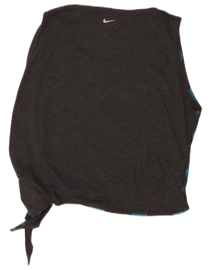 Nike Ženski Dri Fit Graphic Vest Top UK 14 Medium Grey Polka Dot Poliester