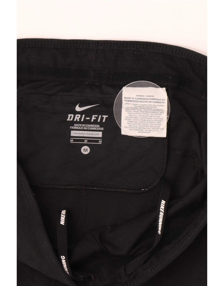 Nike Ženske Dri Fit Leggings UK 12 Srednje crni poliester