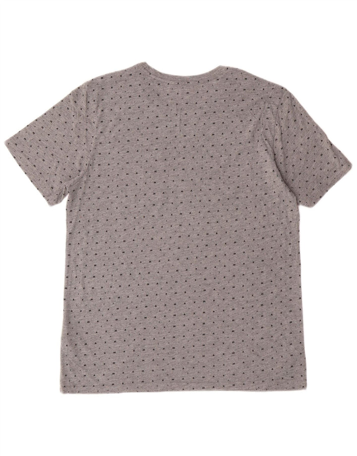 NIKE Mens Athletic Cut T-Shirt Top Medium Grey Geometric Polyester