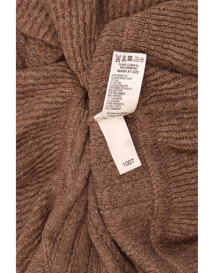 Marks & Spencer ženski džemper kardigan UK 12 srednje smeđi pamuk