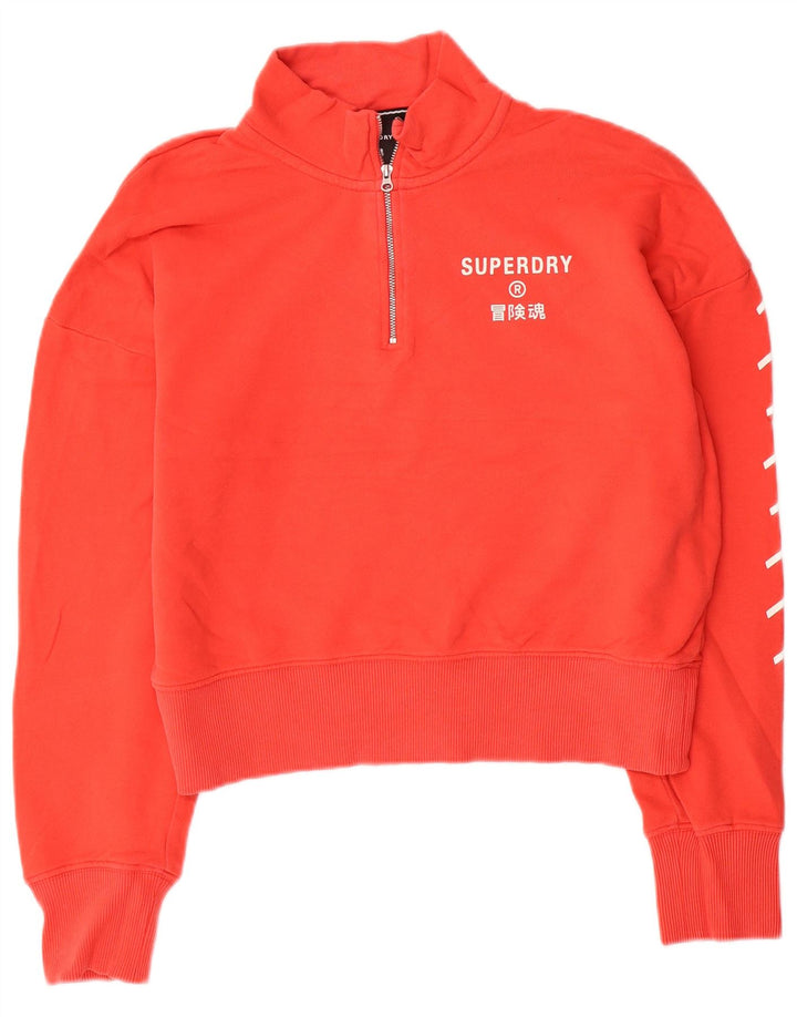 Superdry ženska majica s kratkim izrezom i kratkim izrezom UK 12 srednje narančasta pamuk