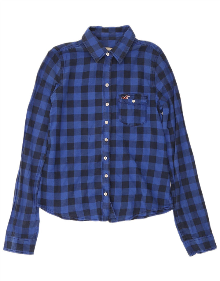 Hollister ženska flanelska košulja UK 10 Small Blue Gingham pamuk