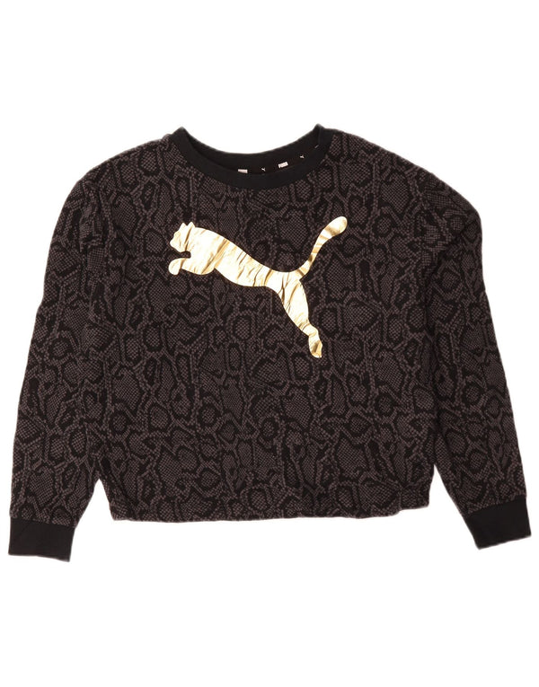 Puma ženska kratkotrajna majica s grafičkim motivima UK 14 Srednje crni životinjski print