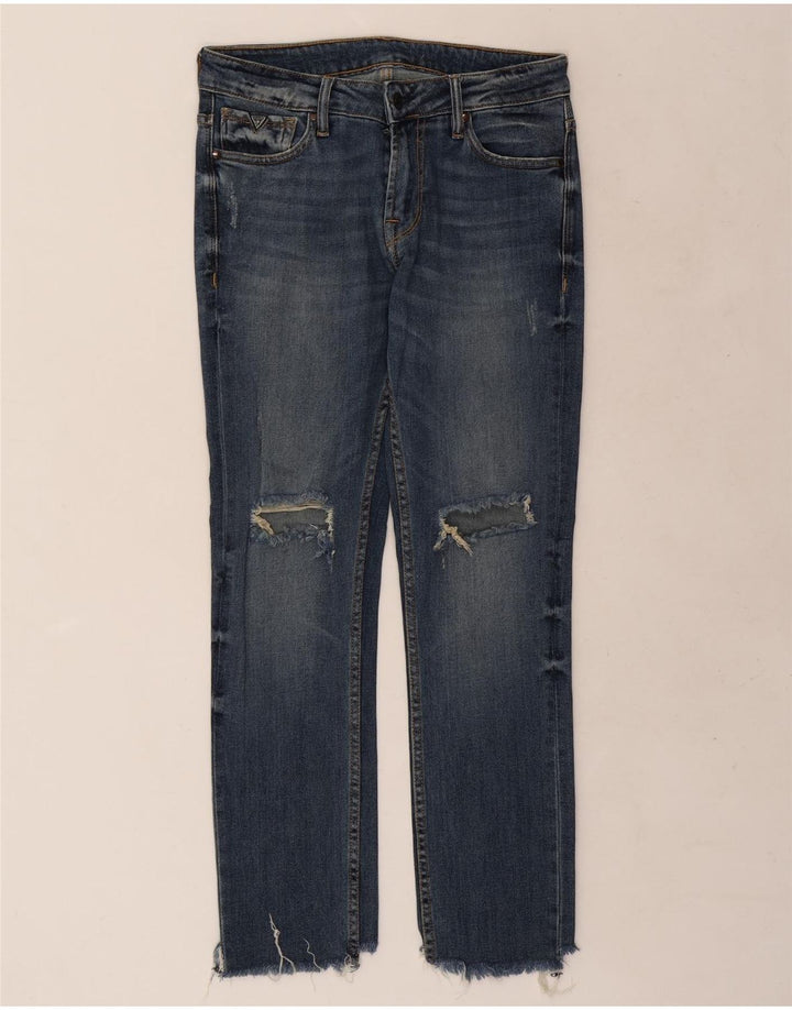 Guess Ženske uske traperice u stilu Distressed W30 L29 Plave