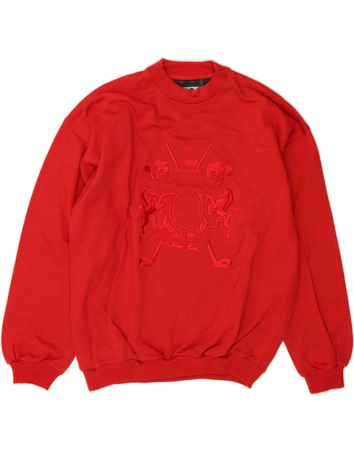 ERBACHER Mens Graphic Sweatshirt Jumper Medium Red Cotton Vintage Erbacher and Second-Hand Erbacher from Messina Hembry 