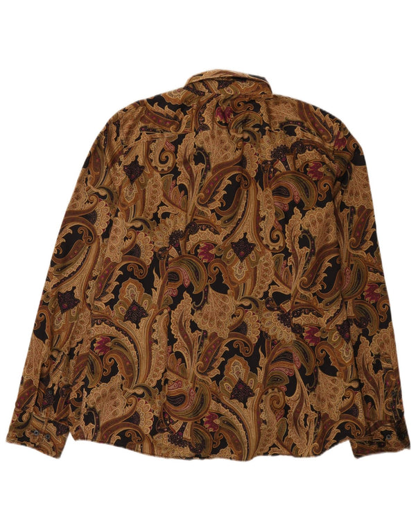 Chaps Ženska košulja UK 18 XL Smeđi Paisley pamuk