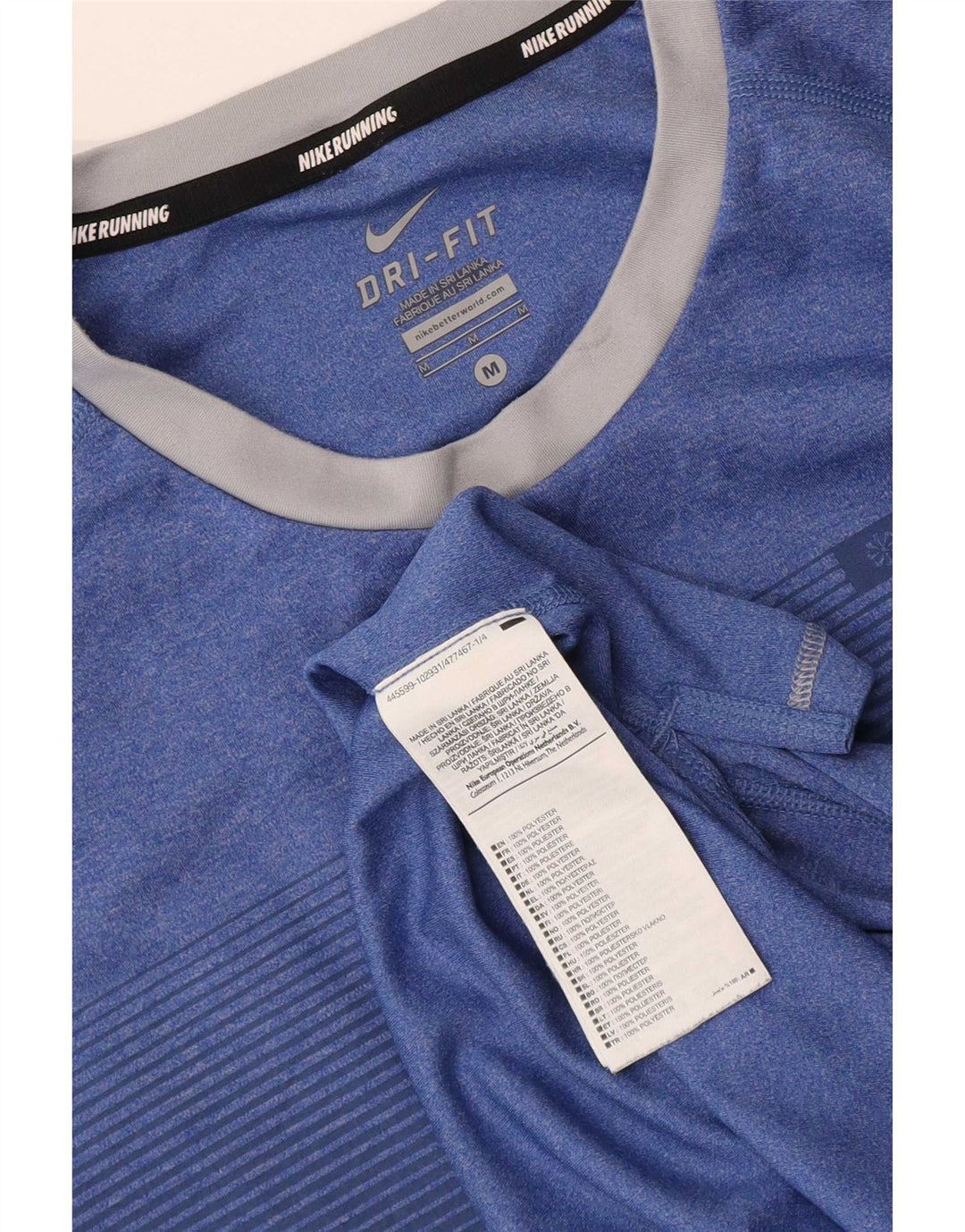 Nike Dri Fit T-Shirt Top srednje plave pruge od poliestera