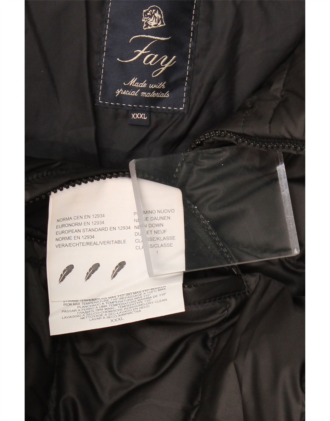FAY muška podstavljena jakna UK 46 3XL crni poliester