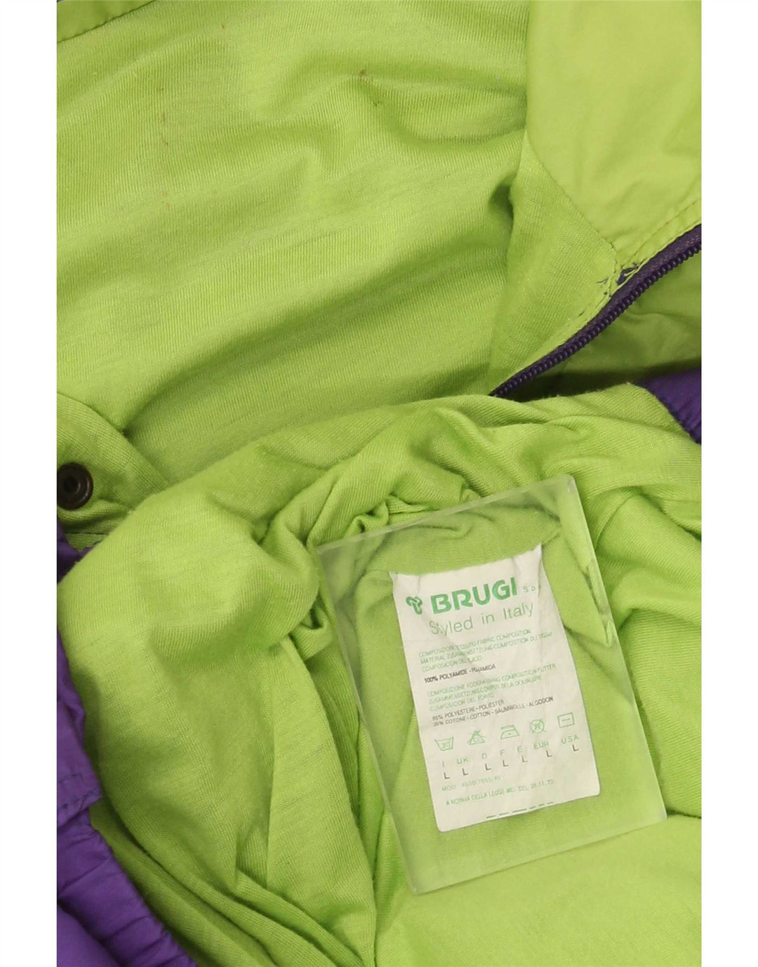 Brugi muški pulover kišna jakna UK 40 Large Purple Colourblock poliamid