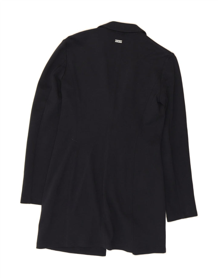 MARELLA Womens Longline 3 Button Blazer Jacket UK 12 Medium Navy Blue Vintage Marella and Second-Hand Marella from Messina Hembry 