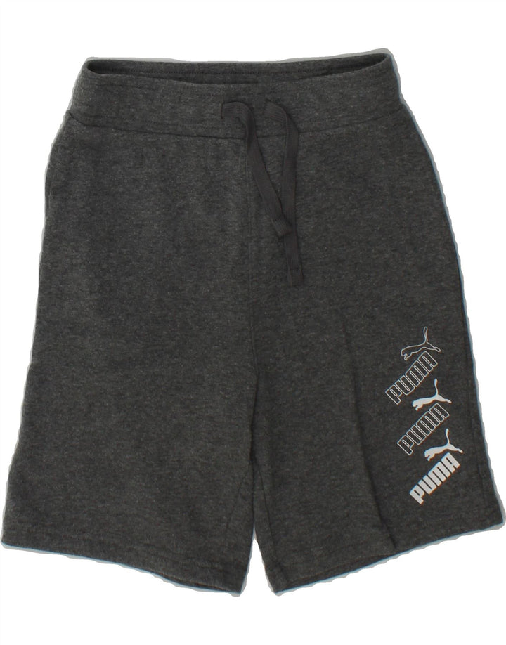 PUMA Boys Graphic Sport Shorts 10-11 Years Medium Grey Vintage Puma and Second-Hand Puma from Messina Hembry 