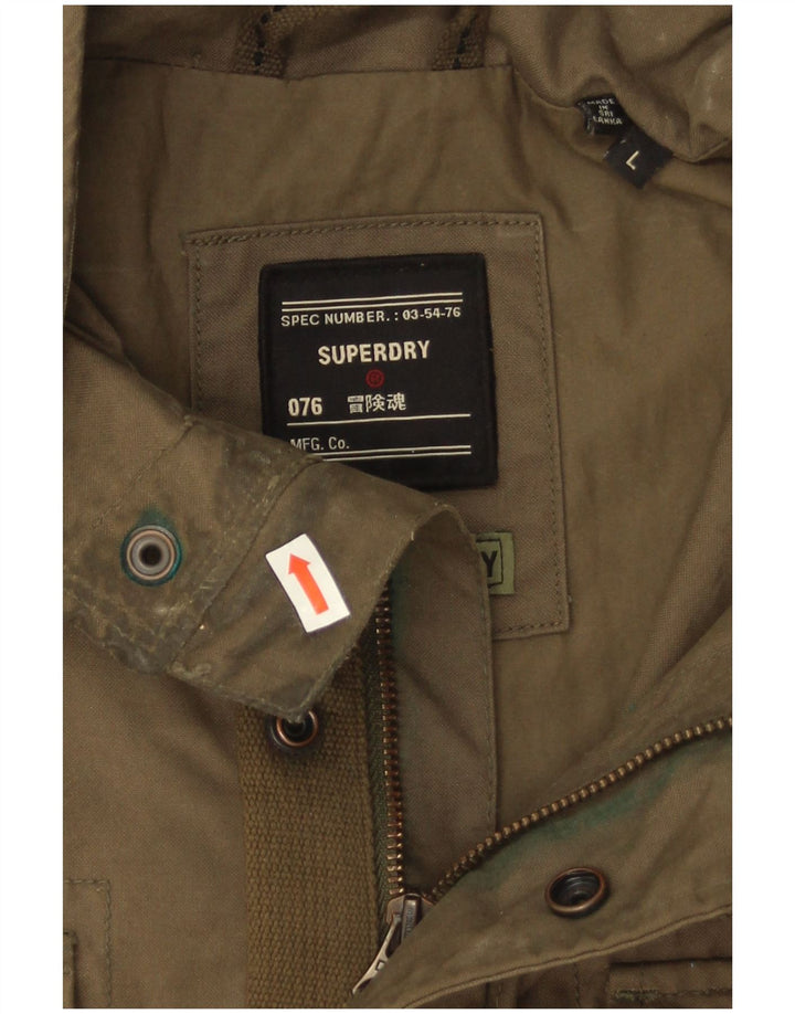 Superdry muška vojna jakna UK 40 Large kaki pamuk