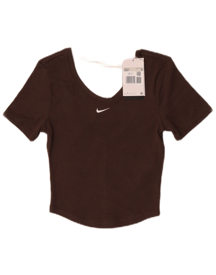 Nike ženska majica kratkih rukava UK 4 XS smeđi poliester