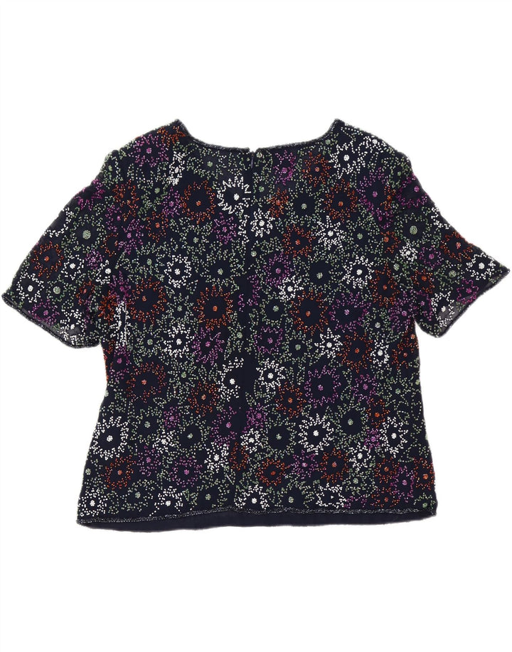 Top ženska bluza Frank Usher UK 20 2XL tamnoplavi cvjetni poliester