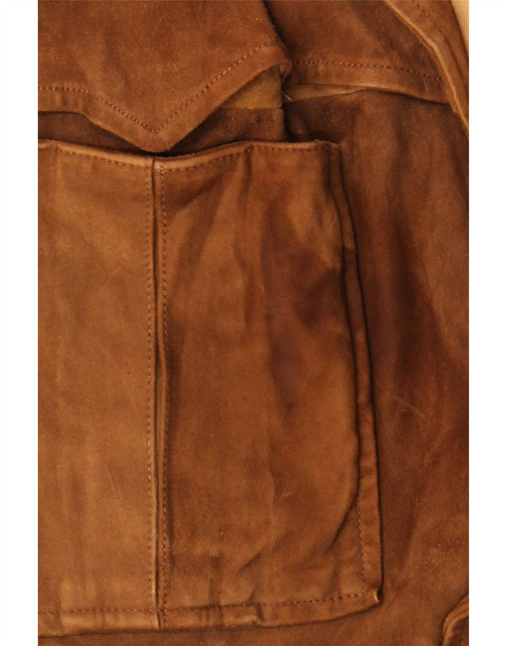 Vintage ženska jakna od brušene kože IT 52 2XL od smeđe antilop kože