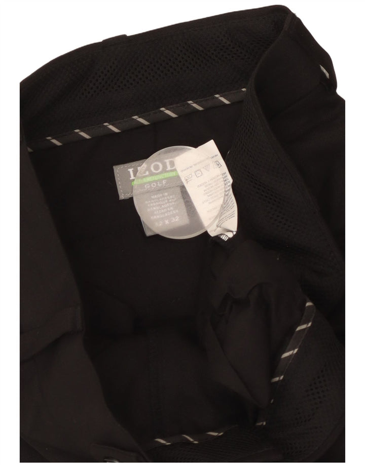 Izod muške hlače ravnog odijela za golf W32 L32 crni poliester