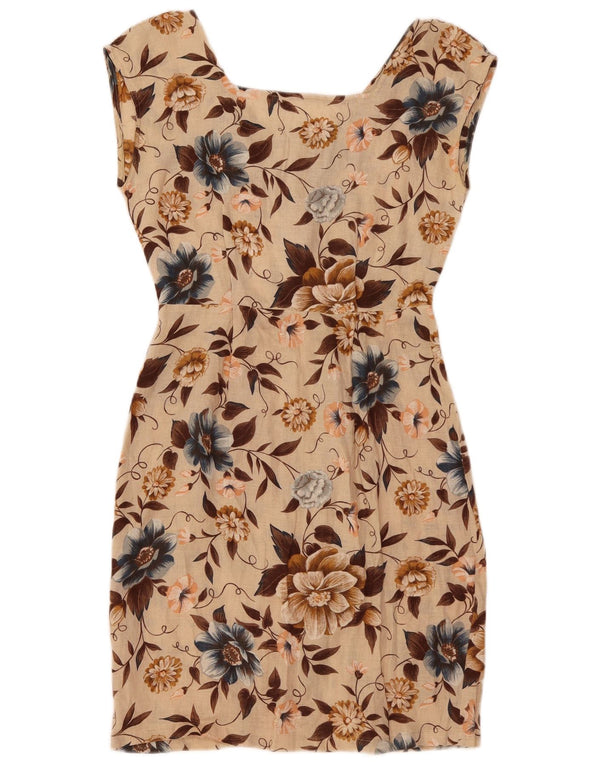 PENNY BLACK Ženska platnena haljina bez rukava IT 40 Small Beige Floral Lan