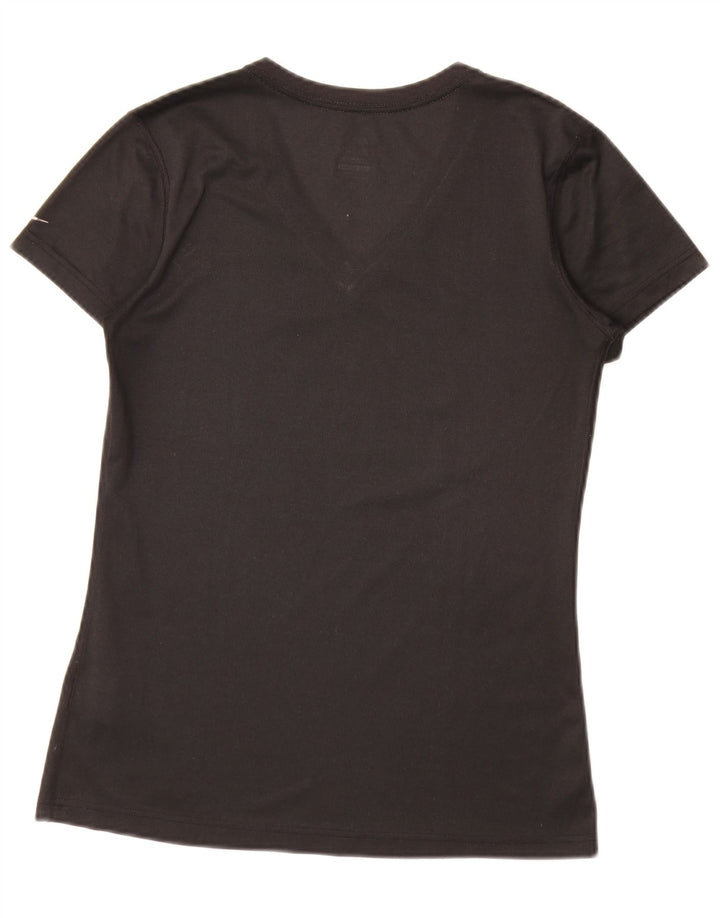 Nike Ženska majica kratkih rukava Dri Fit Graphic Top UK 10 Mala crna poliester