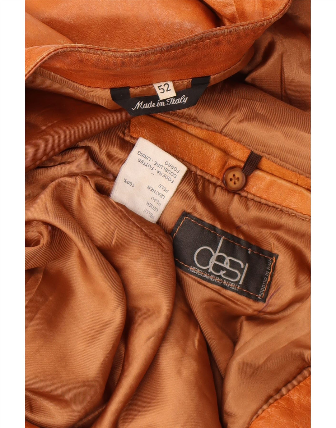 Desi muška kožna jakna IT 52 XL smeđa koža