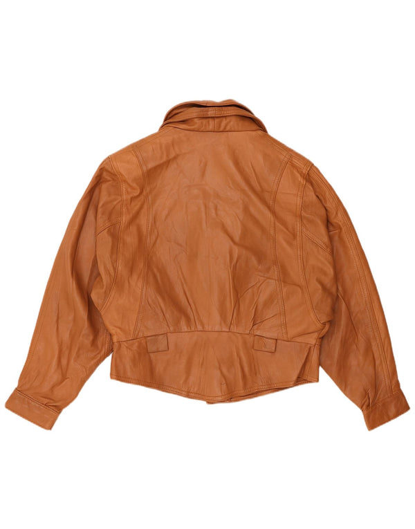 Vintage ženska kožna jakna UK 14 Srednje smeđa koža